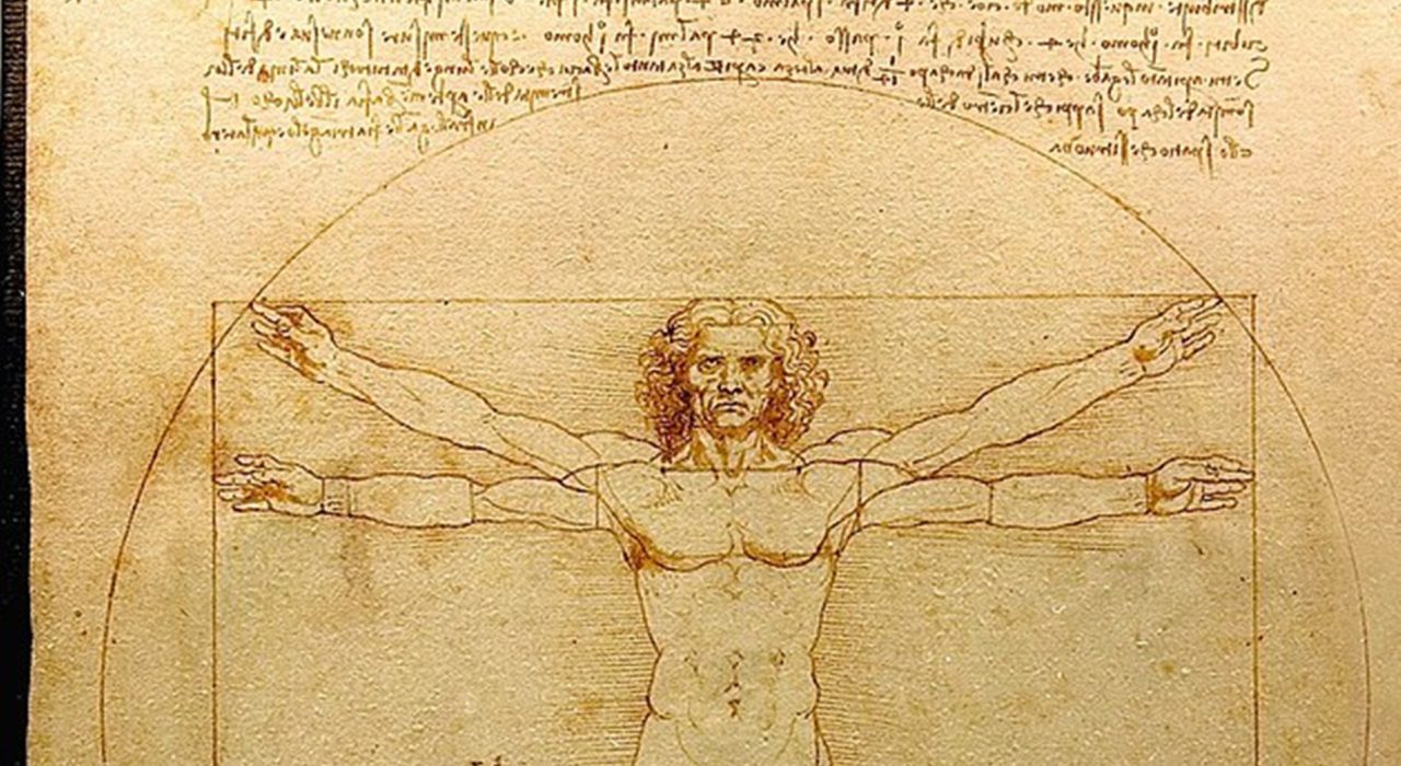 Imagem: O Homem Vitruviano (Da Vinci, detalhe)