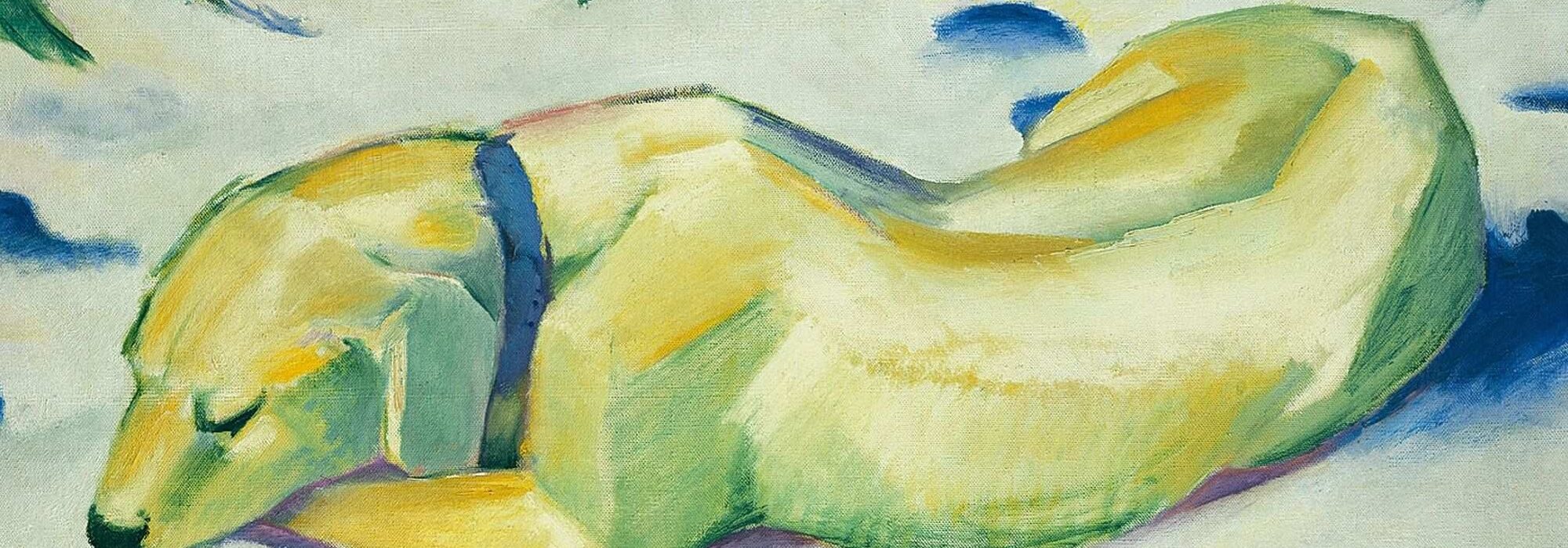 Imagem: Dog lying in the snow (Franz Marc, 1911)