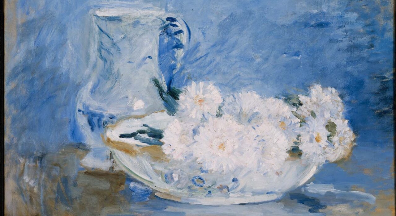 Imagem: Flores Brancas em Um Vaso (Berthe Morisot, 1885)
