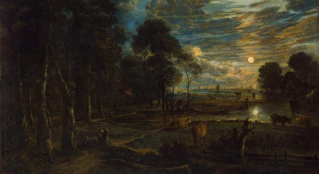 Imagem: Night Landscape with a River (Aert van der Neer. 1650)