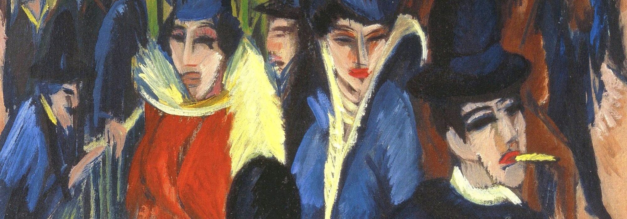 Imagem: Cena da rua de Berlim (Ernest L. Kirchner, 1913, detalhe)